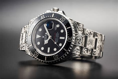 rolex submariner fully hand engraved|genuine Rolex Submariner bezel insert.